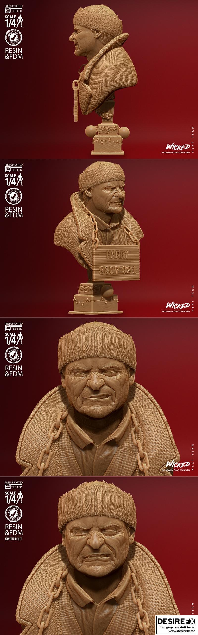 Wicked哈利波特3D打印模型|Wicked – Harry HA Bust – 3D Print Model STL