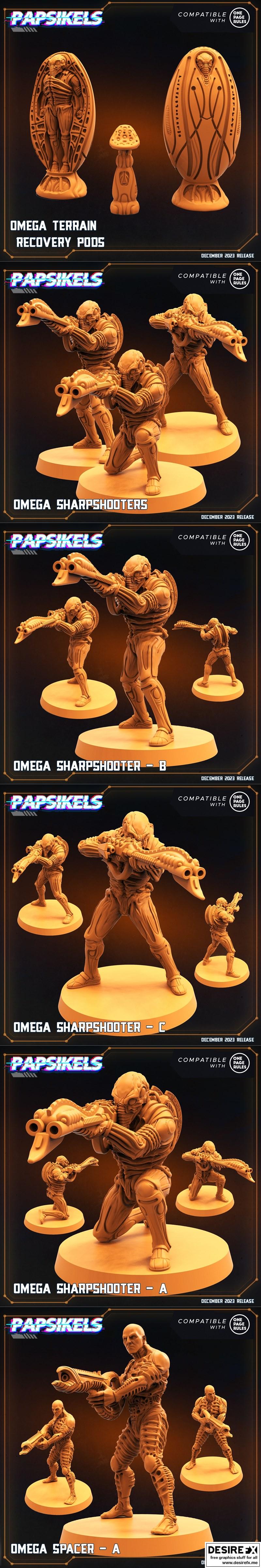 Papsikels迷你模型——omega军团12月2023款3D打印模型|Papsikels Miniatures – Omega Army December 2023 – 3D Print Model STL