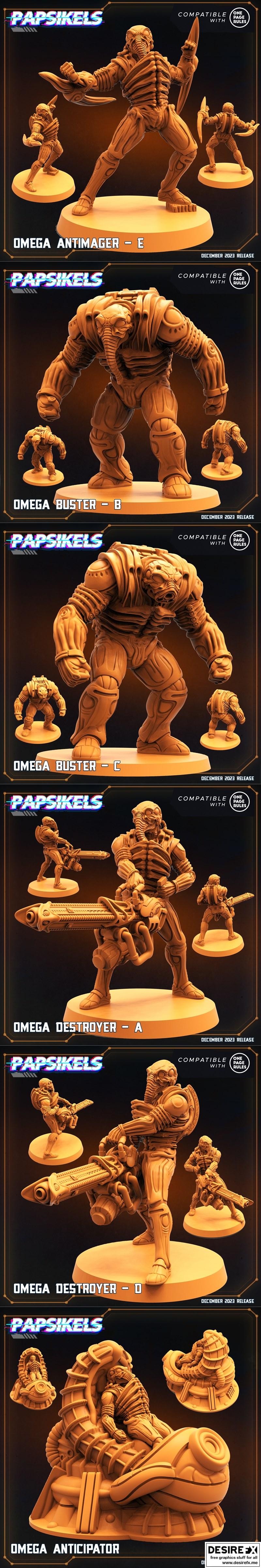 Papsikels迷你模型——omega军团12月2023款3D打印模型|Papsikels Miniatures – Omega Army December 2023 – 3D Print Model STL
