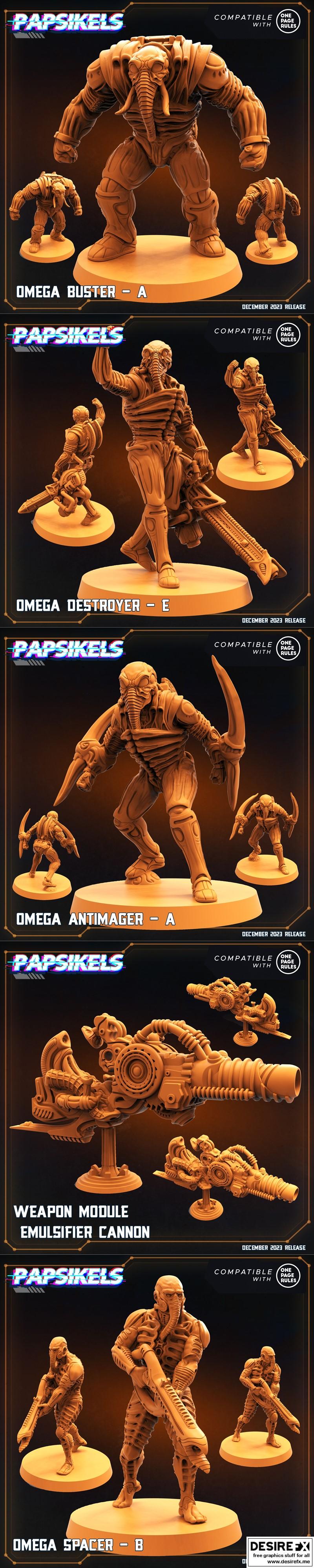 Papsikels迷你模型——omega军团12月2023款3D打印模型|Papsikels Miniatures – Omega Army December 2023 – 3D Print Model STL