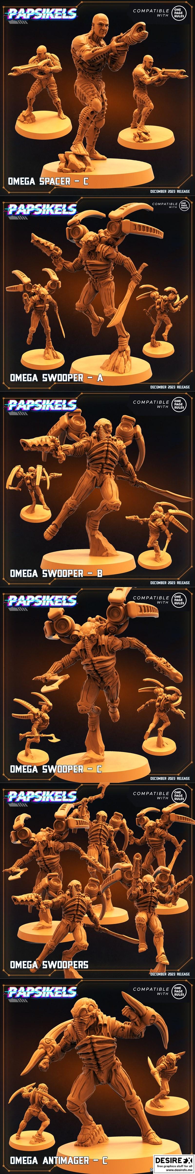 Papsikels迷你模型——omega军团12月2023款3D打印模型|Papsikels Miniatures – Omega Army December 2023 – 3D Print Model STL