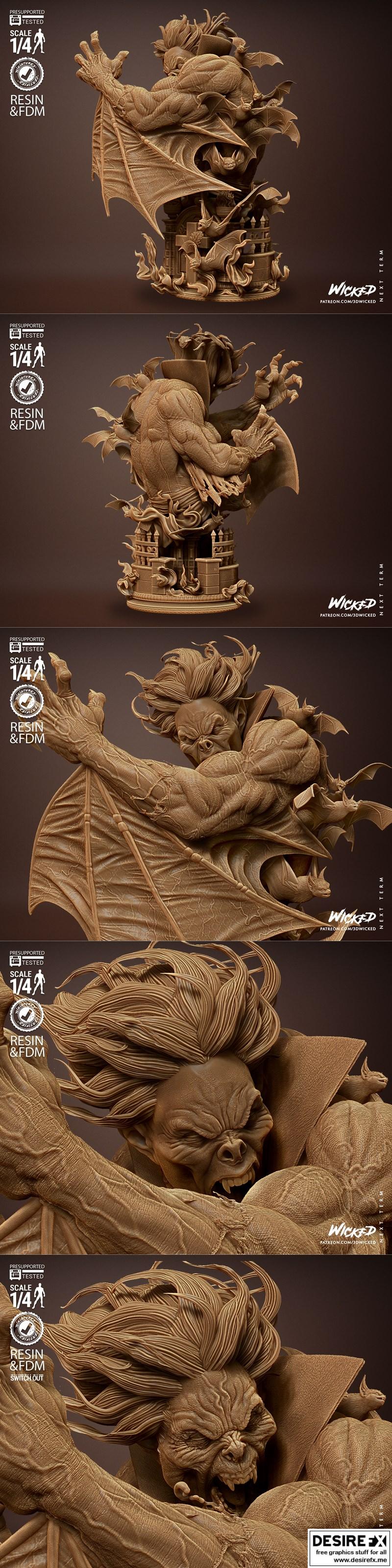 Wicked - 莫比亚斯雕像 - 3D打印模型|Wicked – Morbius Bust – 3D Print Model STL