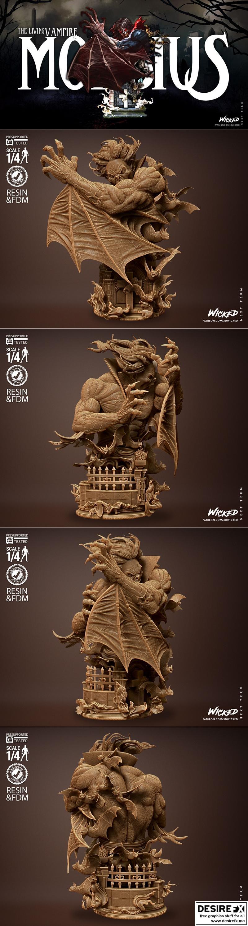 Wicked - 莫比亚斯雕像 - 3D打印模型|Wicked – Morbius Bust – 3D Print Model STL