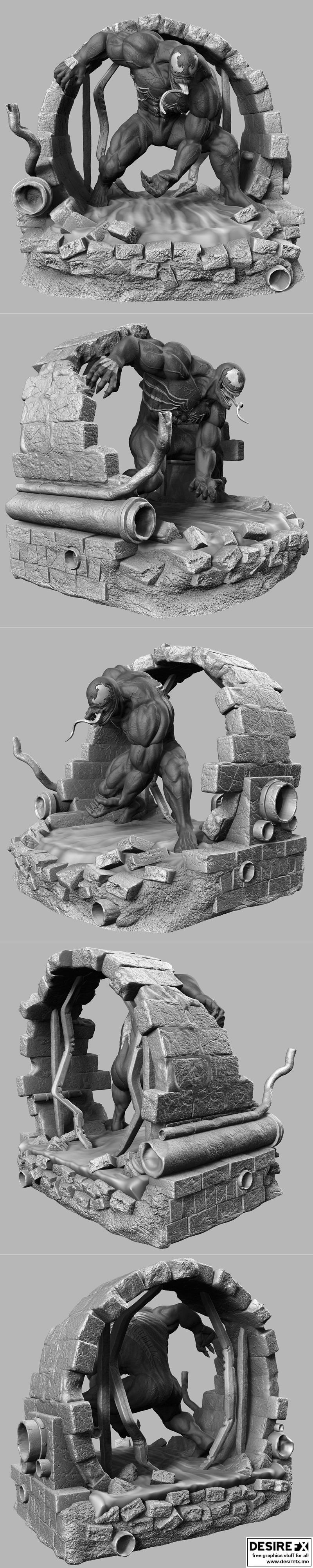 毒液雕像 - 3D打印模型 STL|Venom Statue – 3D Print Model STL