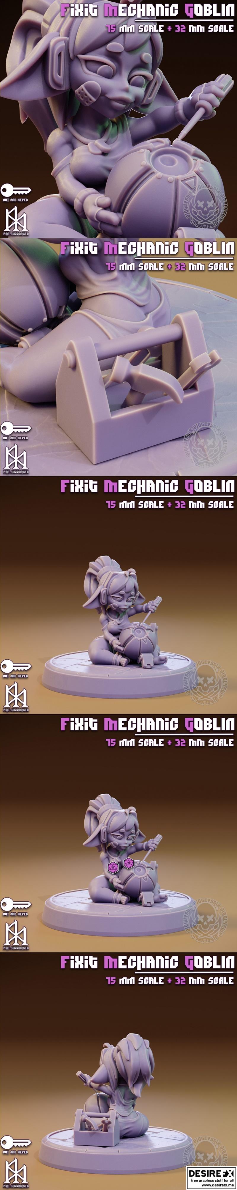 Jigglystix 修复机械小矮人 3D打印模型|Jigglystix – Fixit Mechanic Goblin – 3D Print Model STL
