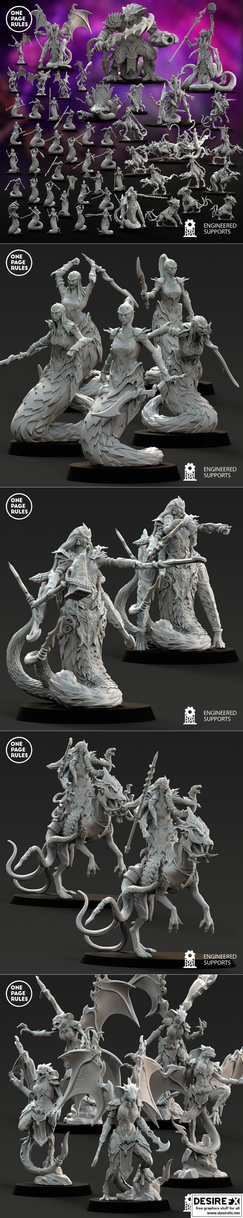 一页面规则 - 爱欲恶魔军团 - 3D打印模型|One Page Rules – Lust Daemons Army Bundle – 3D Print Model STL