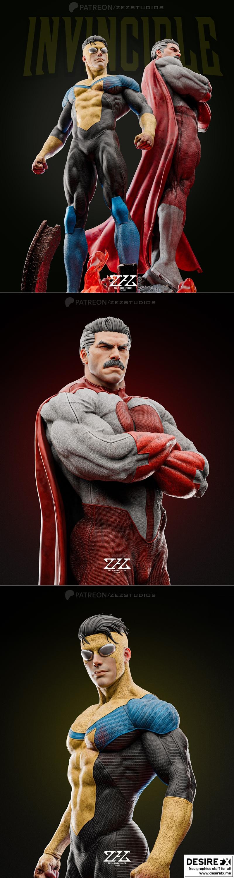 ZEZ工作室 - 无敌勇士与全知战士 - 3D打印模型|ZEZ Studios – Invincible and Omni-Man – 3D Print Model STL