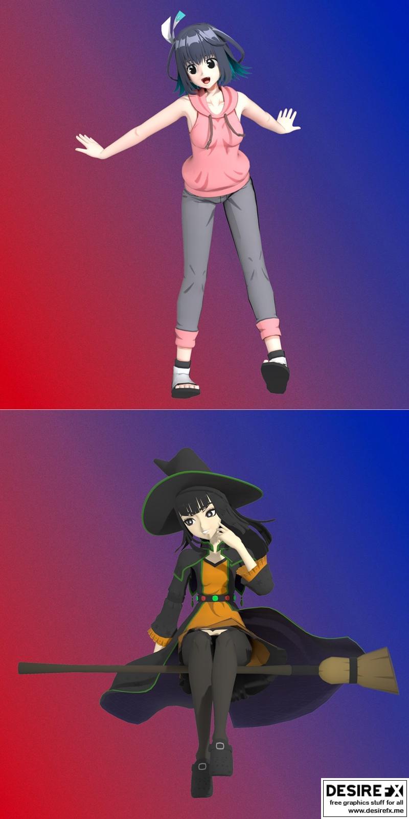 16位经典作品新层与勒臂联动角色3D打印模型|Konoha Akisato 16bit Sensation Another Layer and Lariat Fan Art – 3D Print Model STL