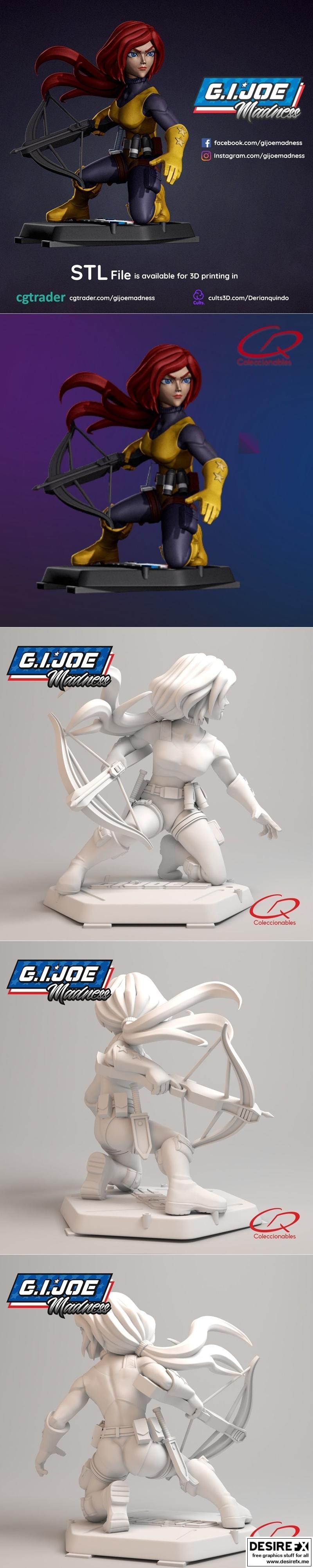 GI JOE 斯卡蒂 3D打印模型|GI Joe – Scarlett Pose 2 – 3D Print Model STL