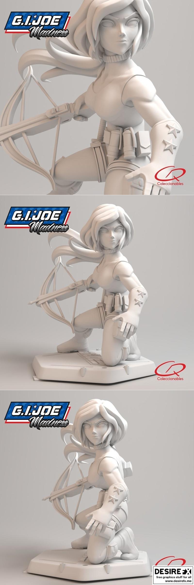 GI JOE 斯卡蒂 3D打印模型|GI Joe – Scarlett Pose 2 – 3D Print Model STL