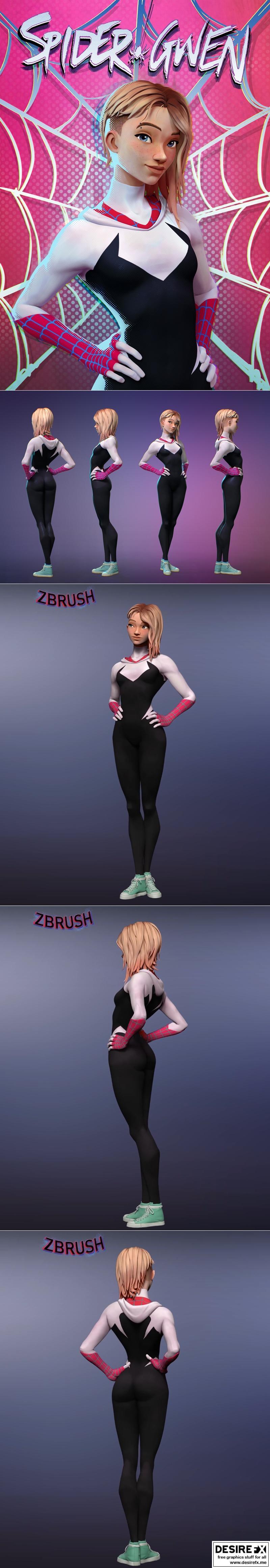 Neka蜘蛛侠Gwen模型3D打印文件|Neka – Spider Gwen – 3D Print Model STL