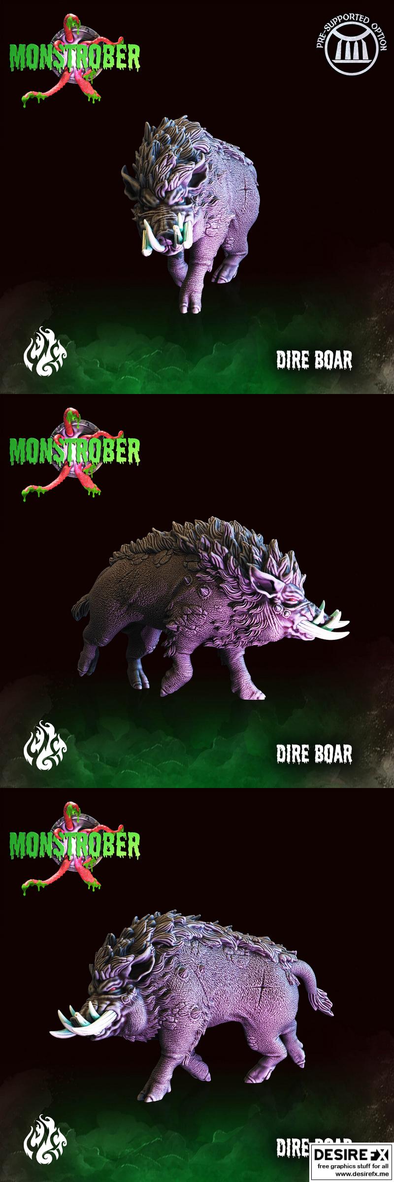 Dire Boar – 3D打印模型：动漫角色立体造型|Dire Boar – 3D Print Model