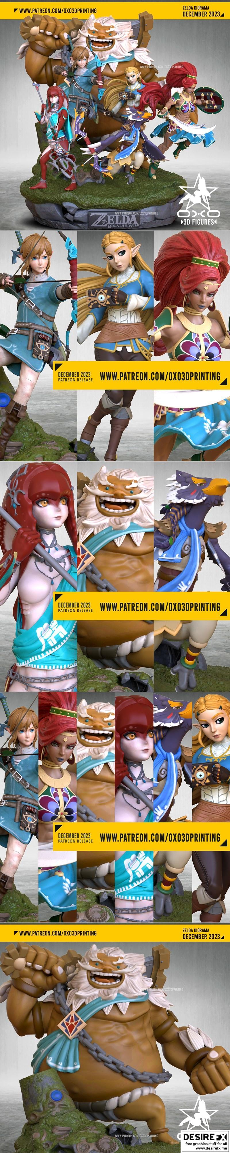 OXO3D - 奇幻世界迪奥拉模型 - 奇幻迪奥拉3D打印雕塑|OXO3D – Zelda Diorama – 3D Print Model STL