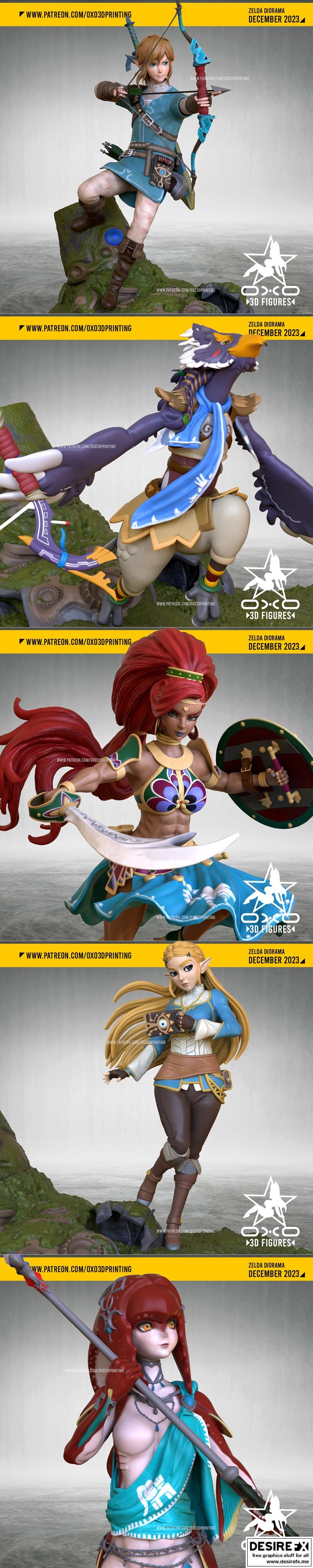 OXO3D - 奇幻世界迪奥拉模型 - 奇幻迪奥拉3D打印雕塑|OXO3D – Zelda Diorama – 3D Print Model STL