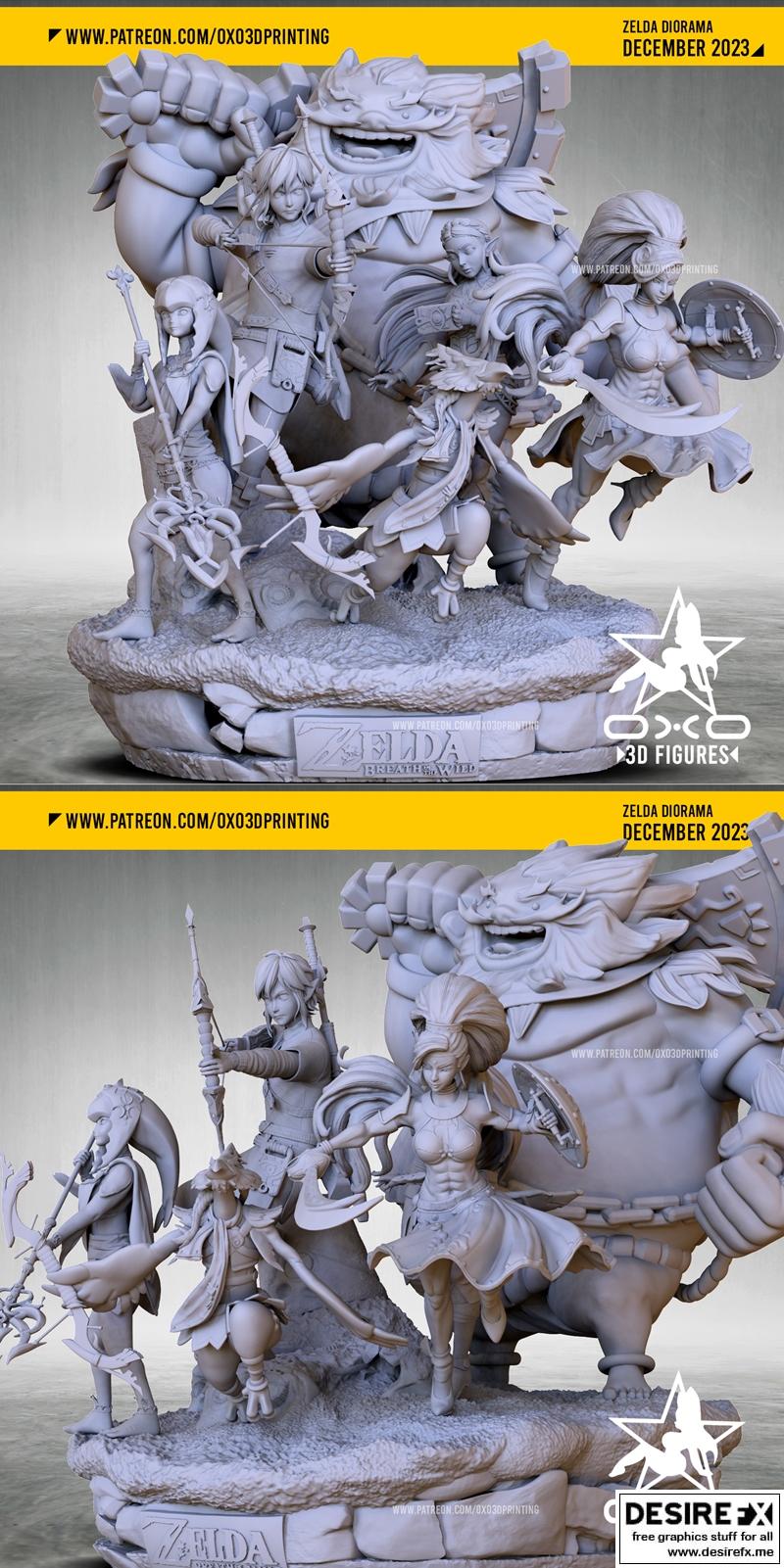 OXO3D - 奇幻世界迪奥拉模型 - 奇幻迪奥拉3D打印雕塑|OXO3D – Zelda Diorama – 3D Print Model STL