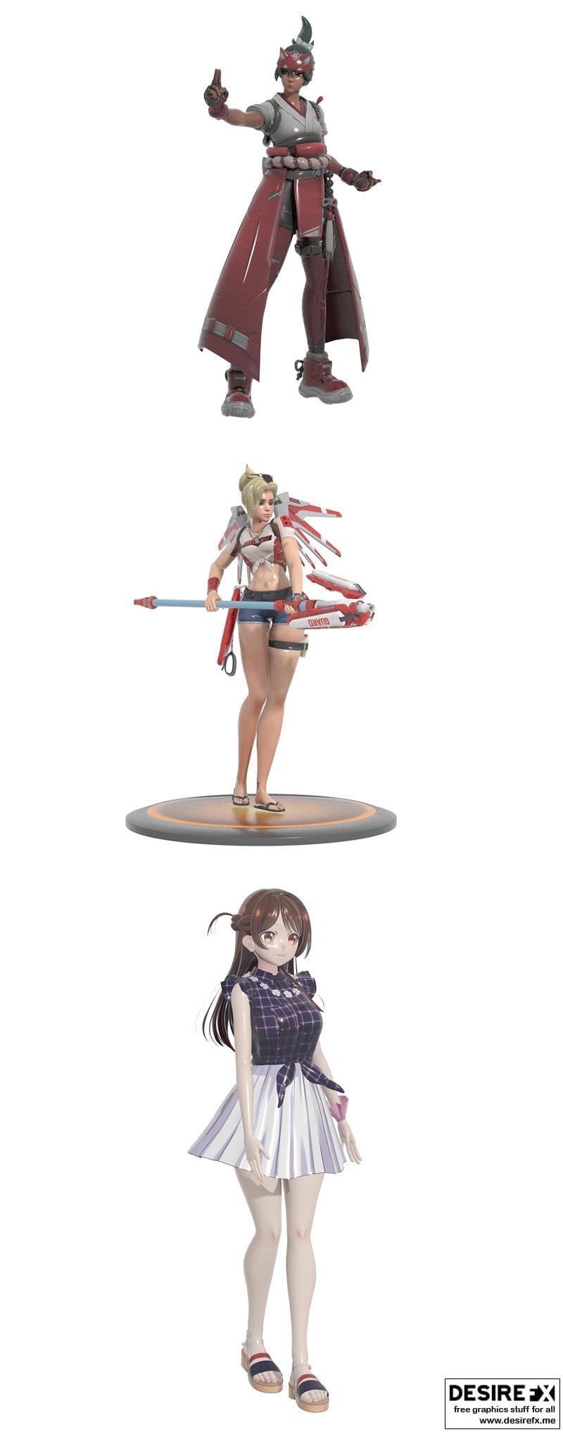 过场之光 Kiriko-5 与 Mercy 救护员皮肤 3D打印模型|Overwatch Kiriko-5 and Mercy Lifeguard Skin and Rent A Girlfriend – Mizuhara Chizuru – 3D Print Model STL