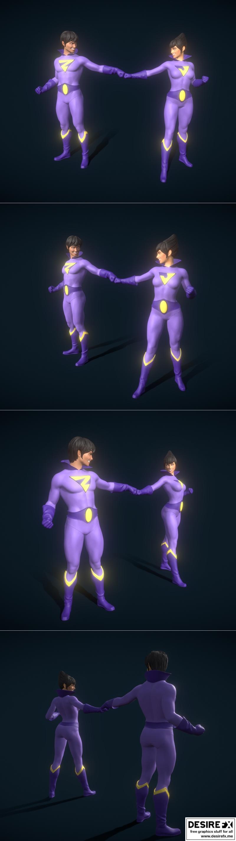 3D打印模型：Wonder Twin角色造型|Wonder Twin models – 3D Print Model STL