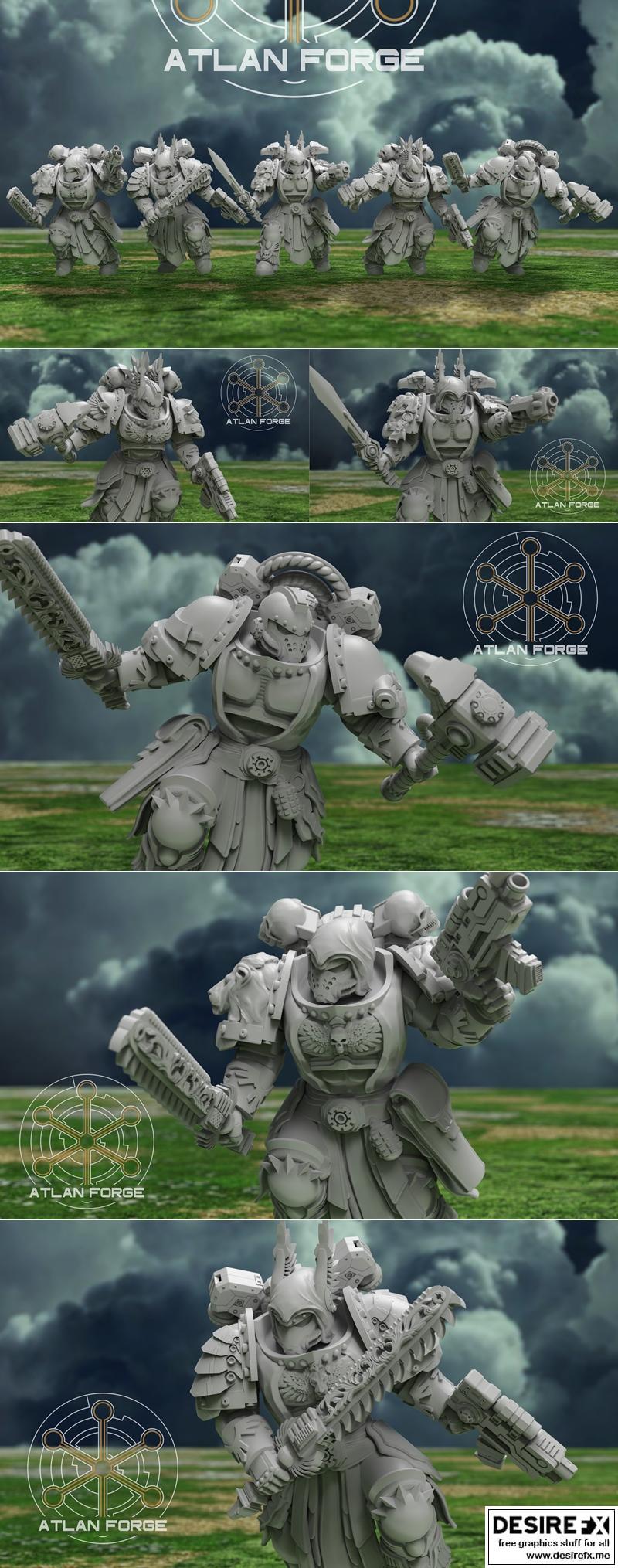 Atlan Forge - 魔天使马拉基姆 3D打印模型|Atlan Forge – Angelic Knights Malachim – 3D Print Model STL