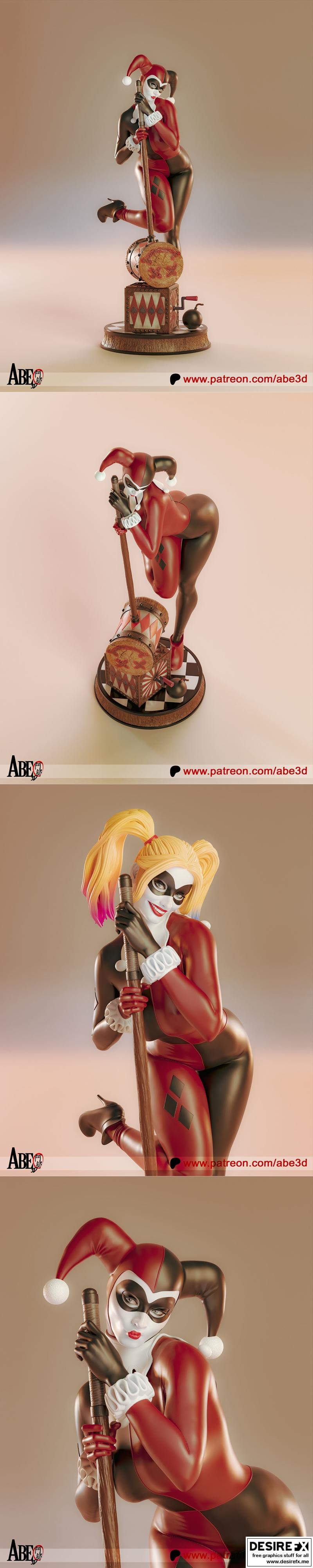 Abe3d - 乐高哈莉·奎茵经典3D打印模型|Abe3d – Harley Quinn Classic – 3D Print Model STL