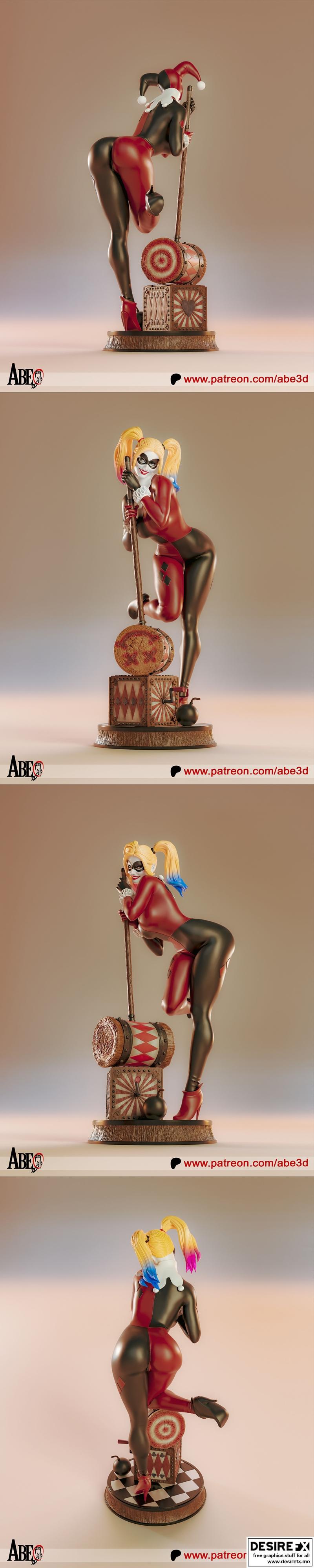 Abe3d - 乐高哈莉·奎茵经典3D打印模型|Abe3d – Harley Quinn Classic – 3D Print Model STL