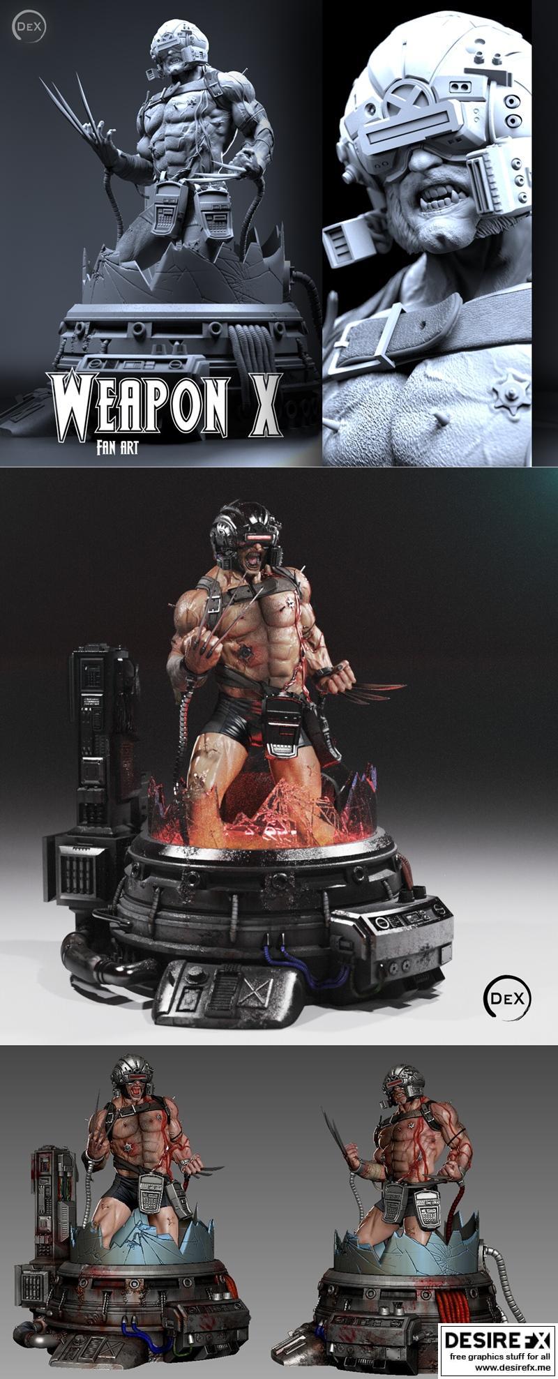 武器X系列3D打印模型|Weapon X Bust – 3D Print Model STL