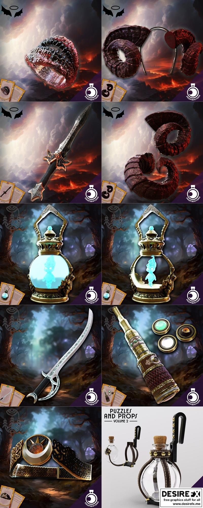 Props and Beyond Pack 2 - 3D打印模型包：动漫游戏角色道具集|Props and Beyond Pack 2 – 3D Print Model STL