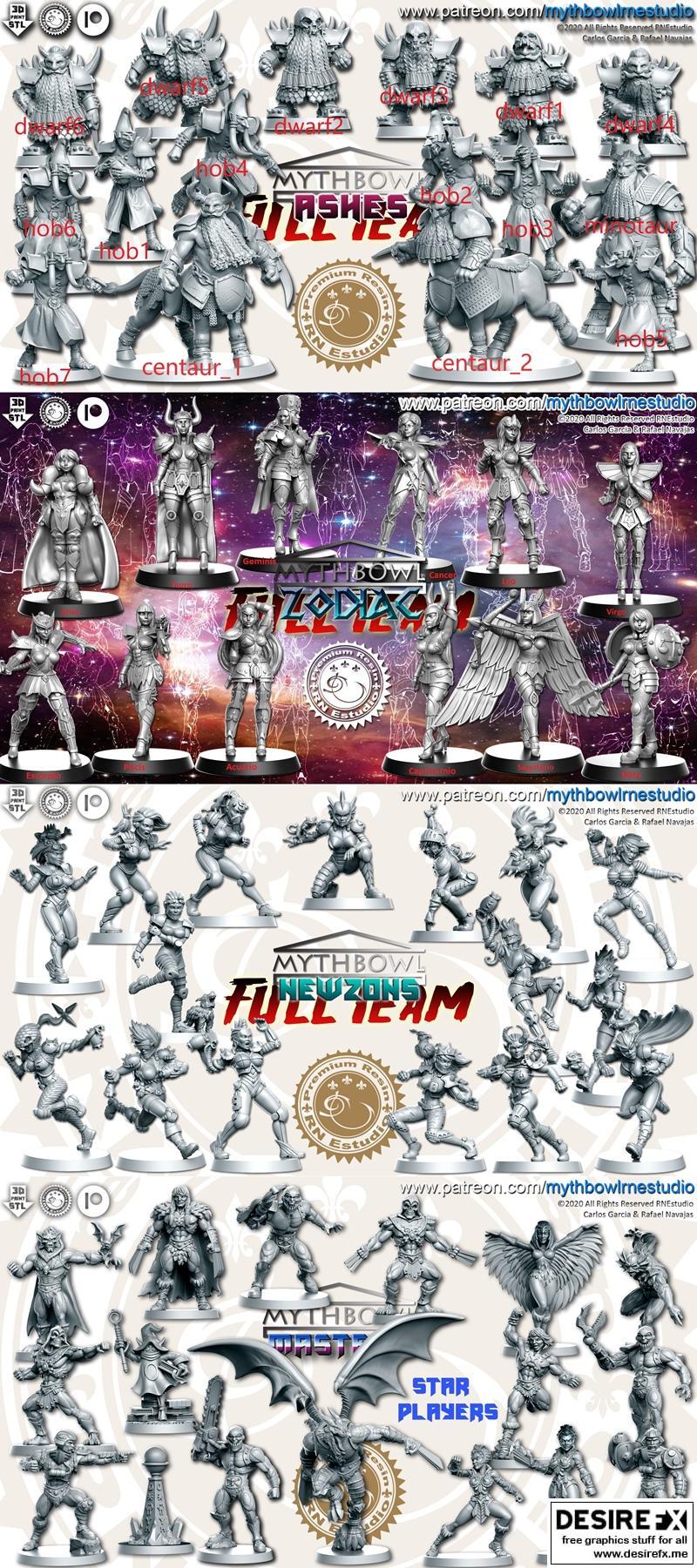 RN工作室 - 《烬之团队》《生肖团队》《新izons团队》《星之王者团队》3D打印模型 STL|RN Estudio – Ashes Team and Zodiac Team and Newzons Team and Masters Stars Team – 3D Print Model STL