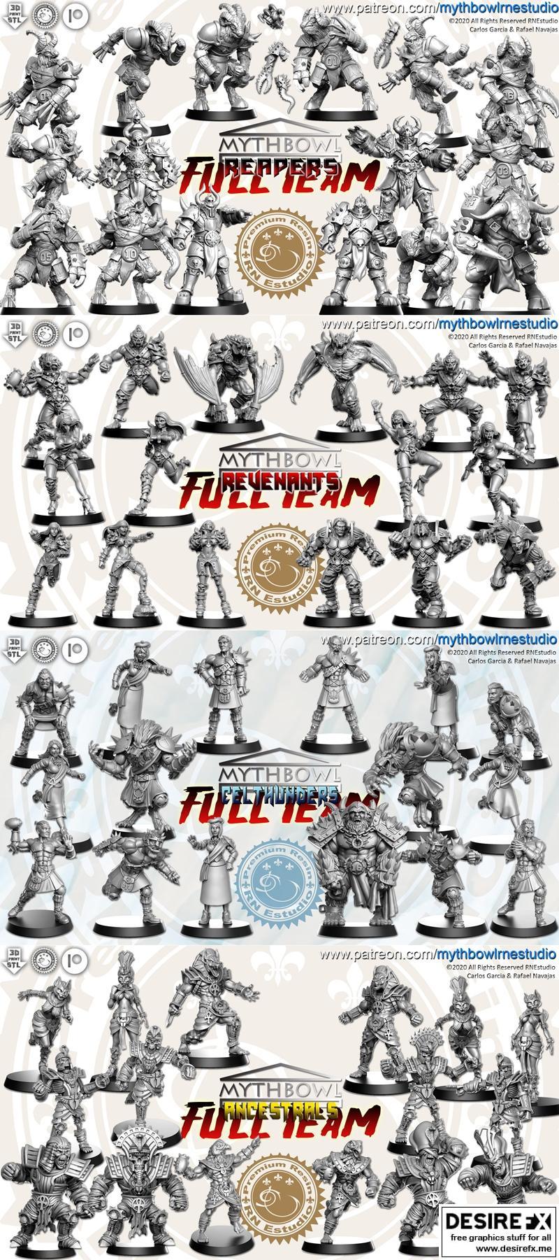 RN工作室-《复仇者》团队与《重返者》团队及《瑟伦之怒》团队与《祖先》团队3D打印模型|RN Estudio – Reapers Team and Revenants Team and Celthunders Team and Ancestrals Team – 3D Print Model STL