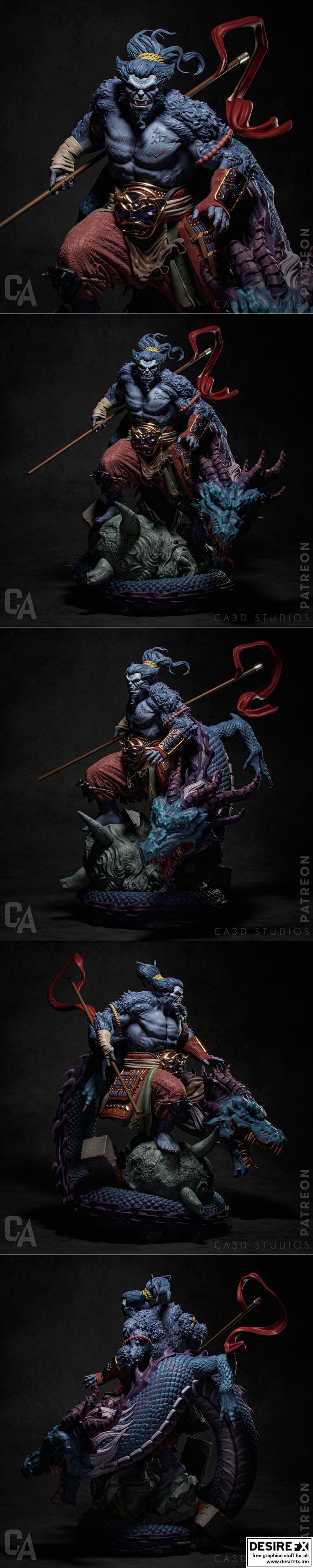 Ca 3D工作室 - 大怪兽忍者 - 3D打印模型|Ca 3d Studios – Beast Samurai – 3D Print Model STL