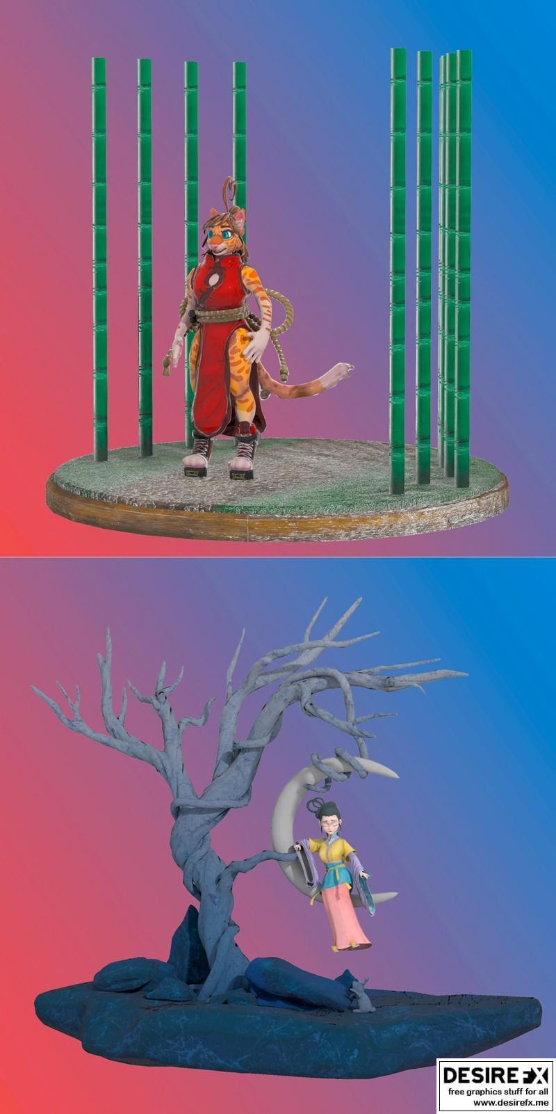 Mittens PBR角色最终版 3D打印模型|Mittens Pbr Character Final and To The Moon – 3D Print Model STL