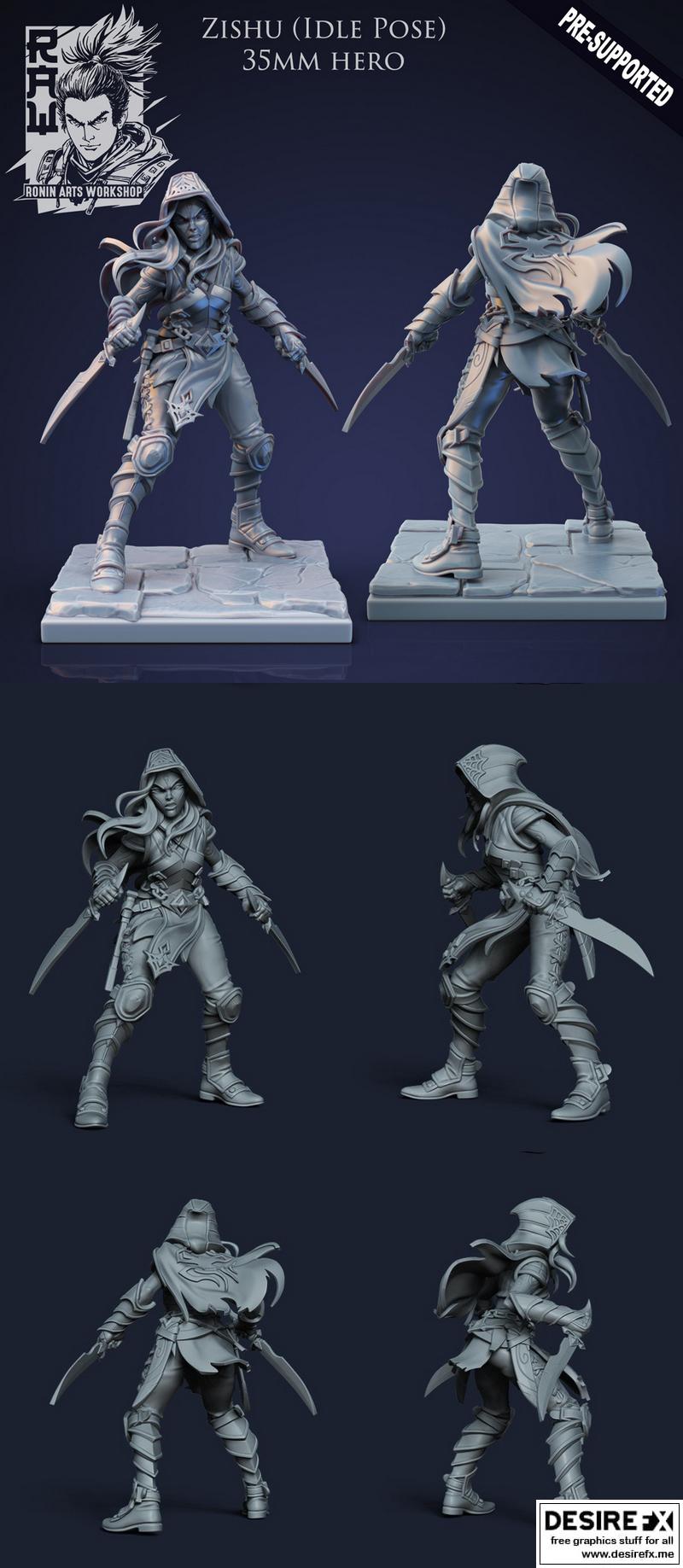 Zishu  rogue 3D打印模型|Zishu The Rogue (Idle Pose) – 3D Print Model