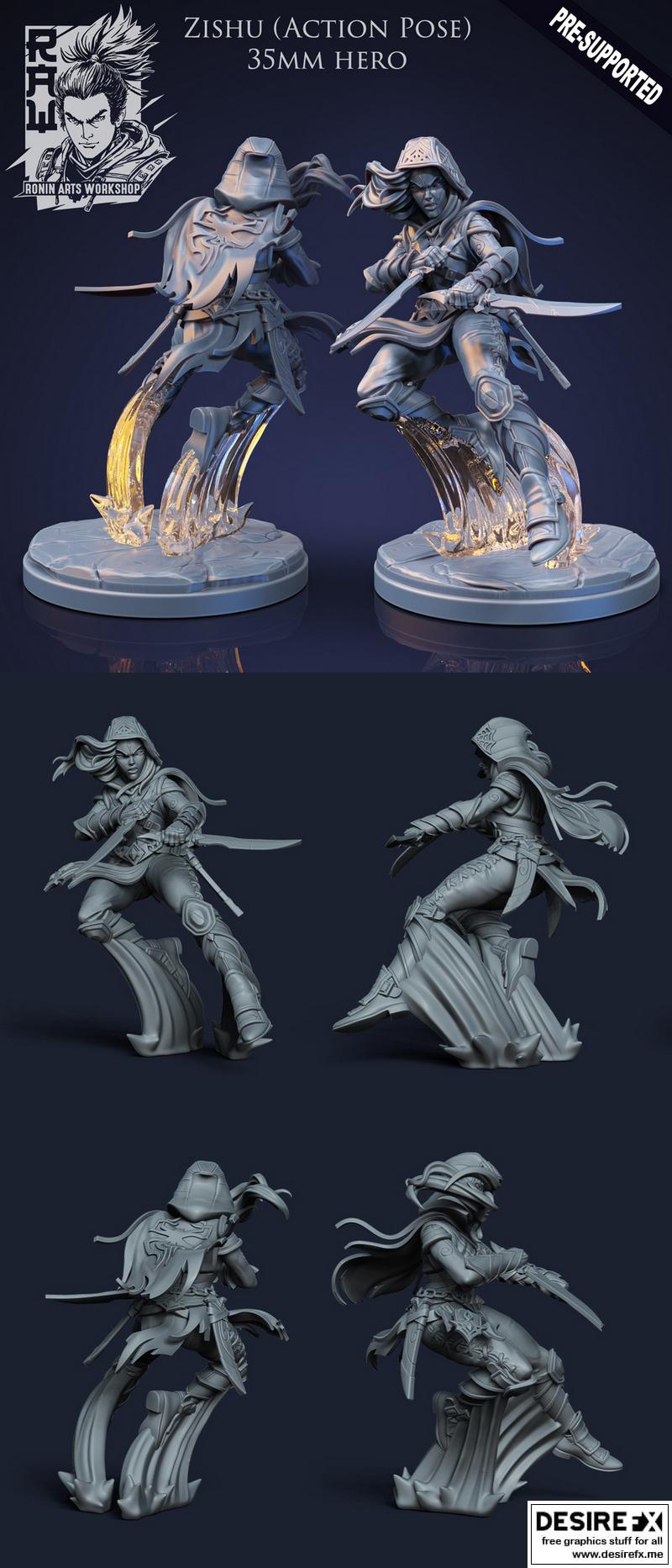 Zishu  rogue 动作姿势 3D打印模型|Zishu The Rogue (Action Pose) – 3D Print Model
