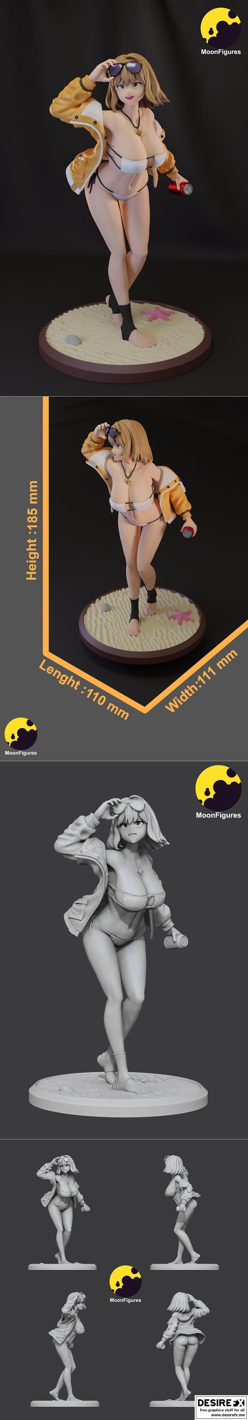 月之图腾——尼克系列动漫角色3D打印模型|MoonFigures – Nikke Anis – 3D Print Model STL