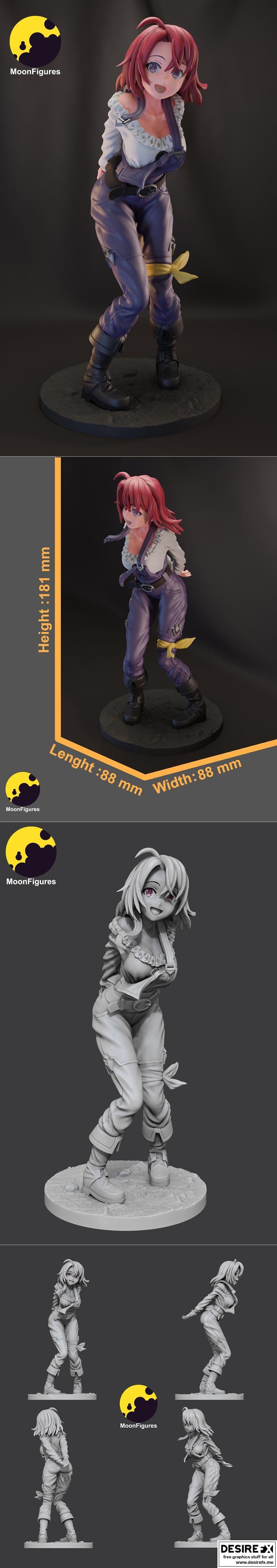 月之图腾 - 乌希凯少女 - 3D打印模型|MoonFigures – Ushikai Musume – 3D Print Model STL