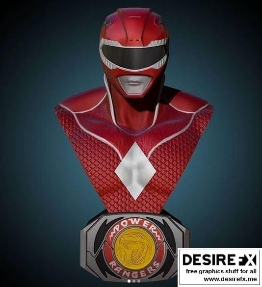 红战士模型 3D打印版|Red Ranger Bust – 3D Print Model