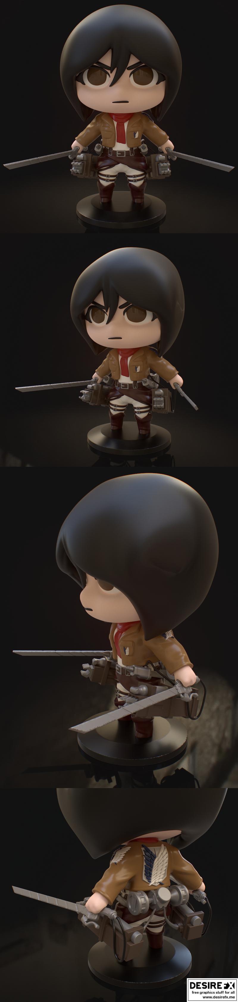 PlaKit 哥特邦德 米卡莎 3D打印模型|PlaKit Attack on Titan Mikasa – 3D Print Model