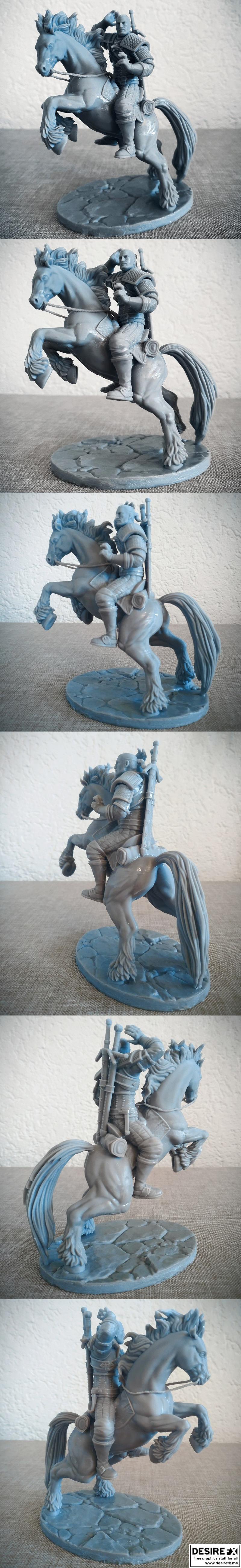 《猎魔人马背模型3D打印》|Geralt on Horse – 3D Print Model