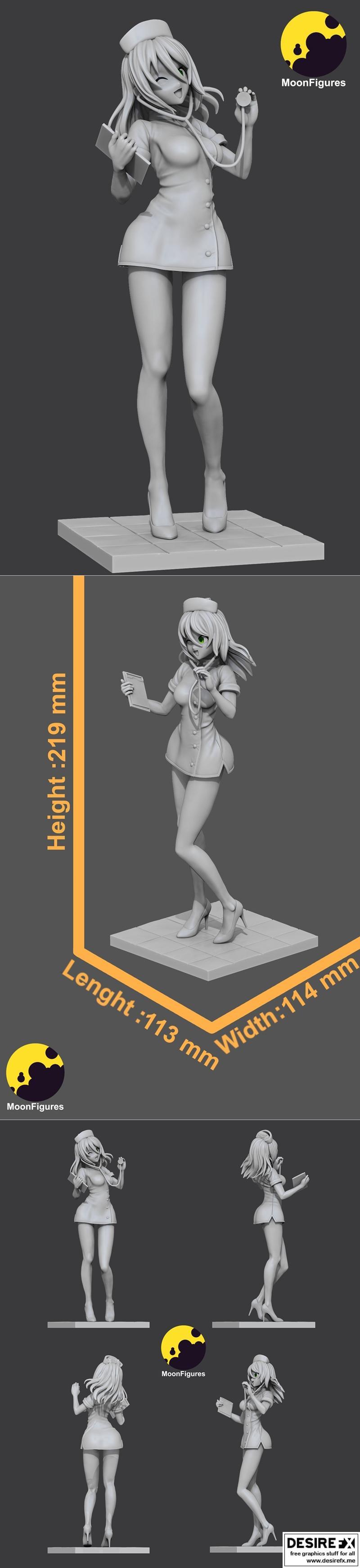 月之图腾 - 护士 - 3D打印模型|MoonFigures – Nurse – 3D Print Model STL