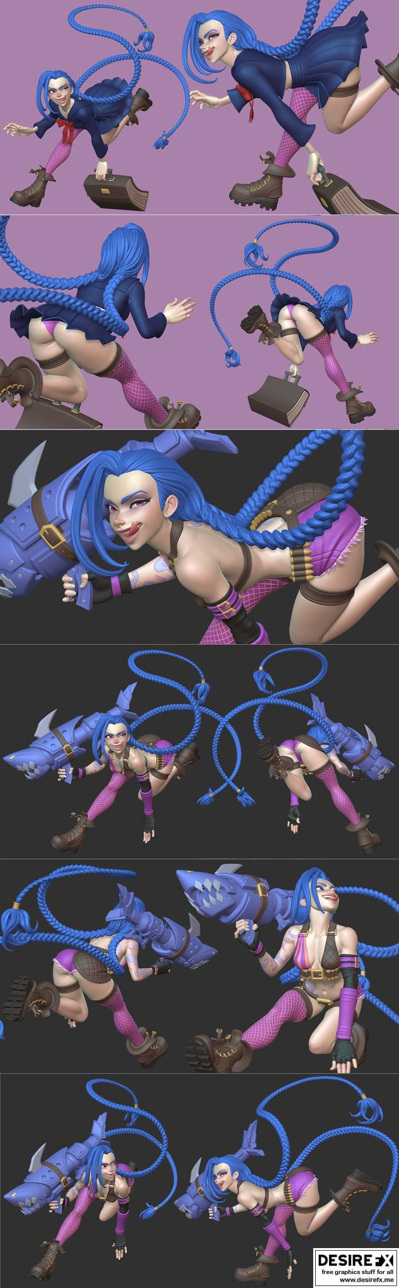 Dinamuuu3D - 3D打印模型 - Jinx（漫威/游戏角色）|Dinamuuu3D – Jinx – 3D Print Model STL