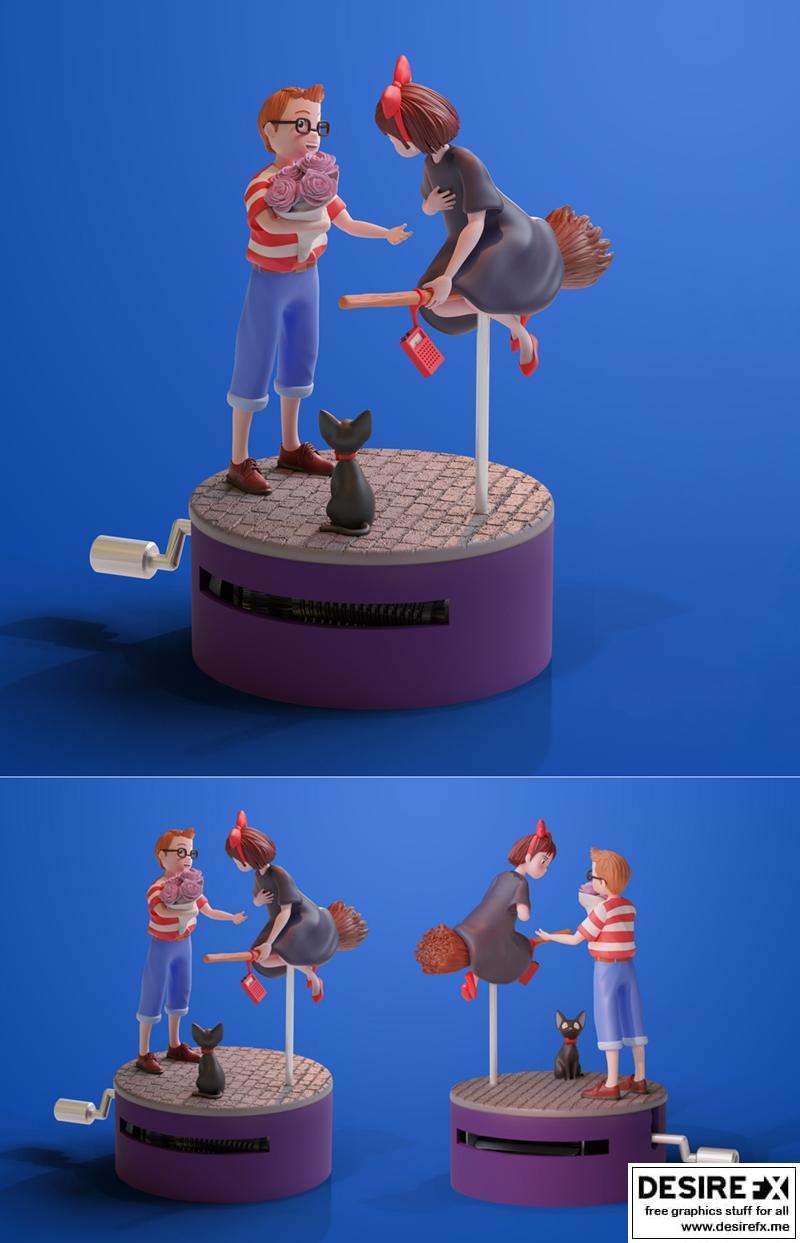 Kiki Delivery 音乐盒 3D打印模型|Kiki Delivery Music Box – 3D Print Model STL
