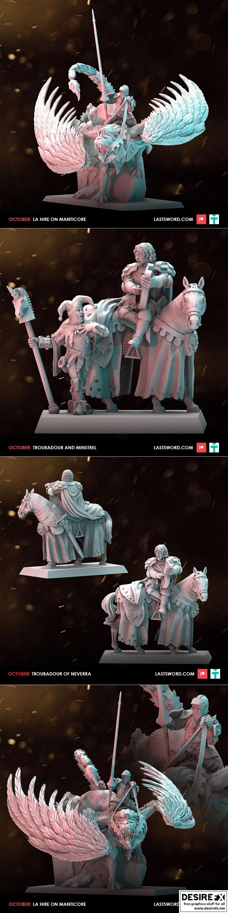 Last Sword迷你模型—圣杯传说10月版3D打印模型|Last Sword Miniatures – Quest of the Grail Octubre 2023 – 3D Print Model STL
