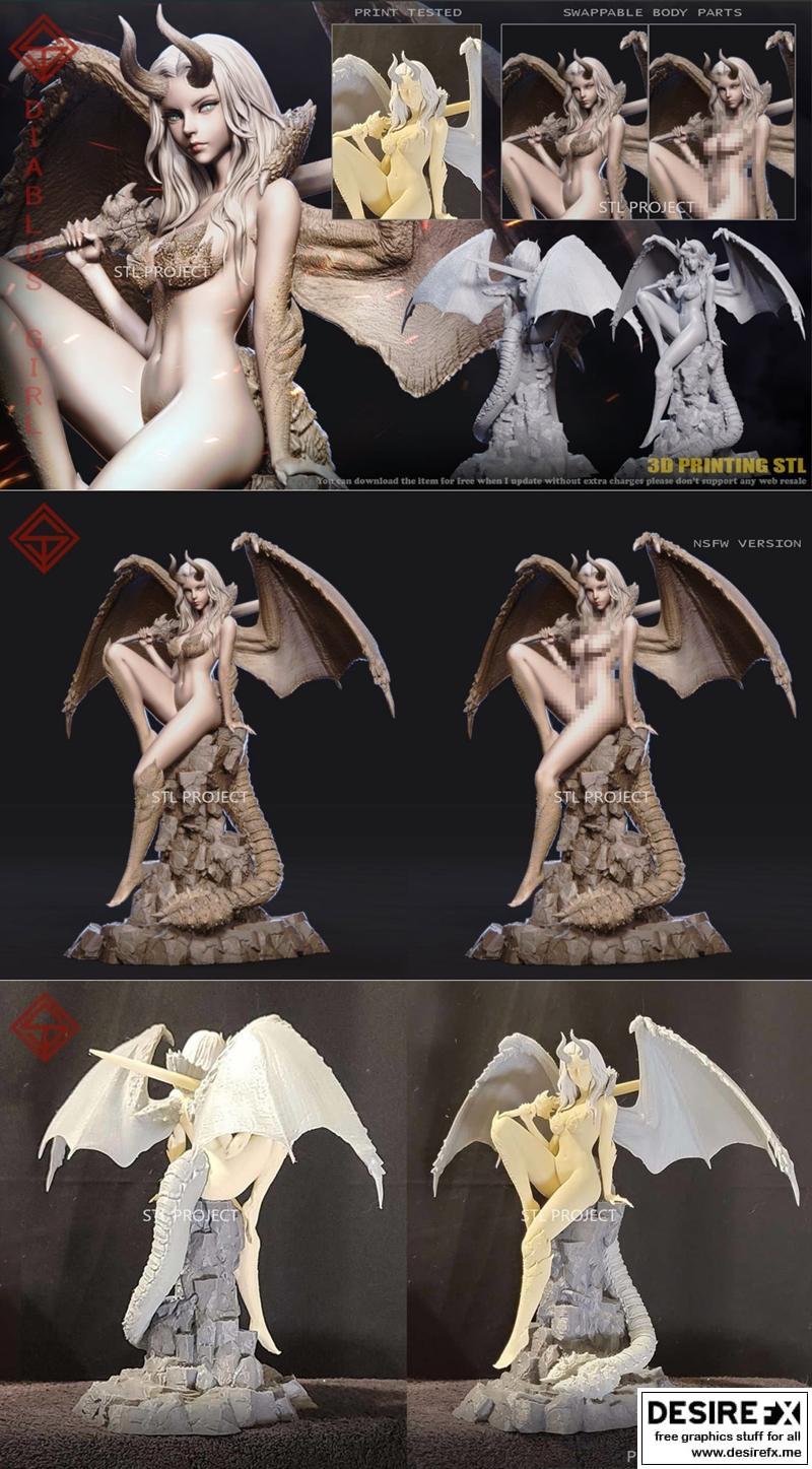 STL项目 - 迪亚布洛斯女孩 - 3D打印模型|STL Project – Diablos Girl – 3D Print Model STL