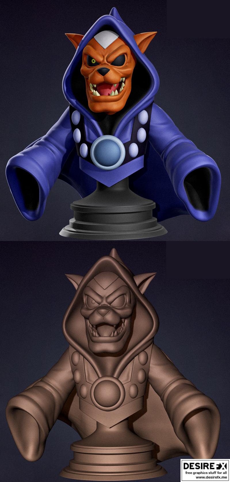 Swat Cats 3D打印模型：Past Master Bust角色雕塑|Swat Cats – Past Master Bust – 3D Print Model