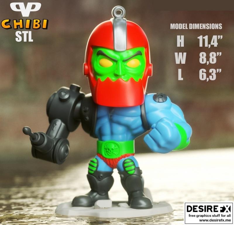 陷阱咬合萌系角色3D打印模型|Trap Jaw Chibi – 3D Print Model