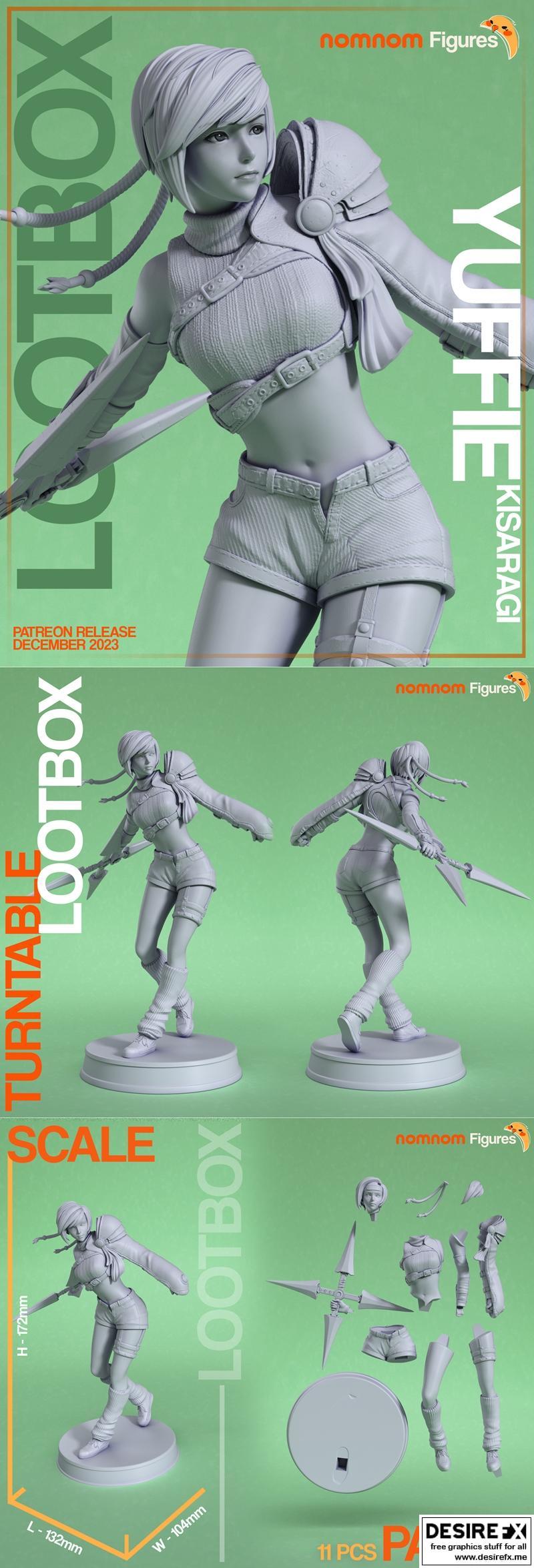 Yuffie Final Fantasy 3D打印模型|Nomnom Figures – Yuffie – Final Fantasy – 3D Print Model STL