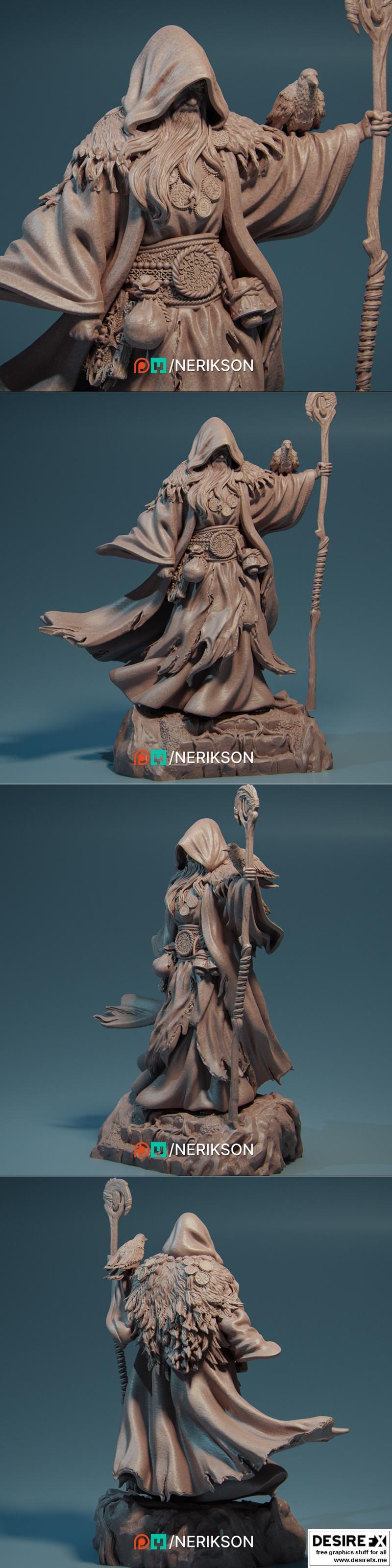 Nerikson - Merlin the Wizard - 哈利波特魔法世界3D打印模型|Nerikson – Merlin the Wizard – 3D Print Model STL