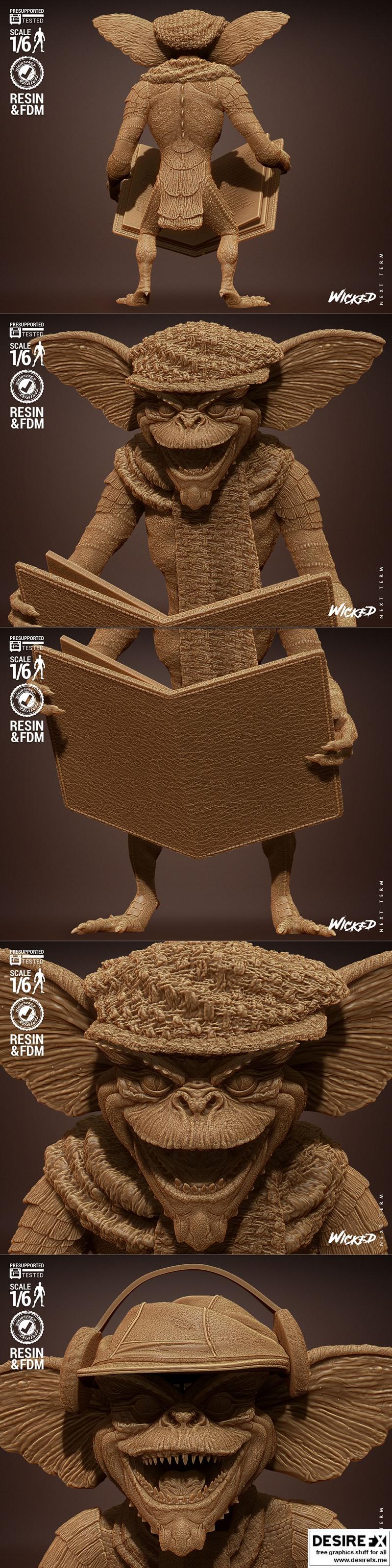 邪恶小怪兽圣诞雕塑 3D打印模型|Wicked – Gremlins Carols Sculpture – 3D Print Model STL