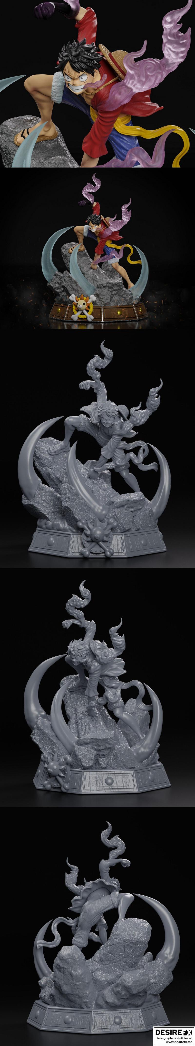 《海贼王3D打印模型：路飞》|Luffy Diorama – One Piece – 3D Print Model
