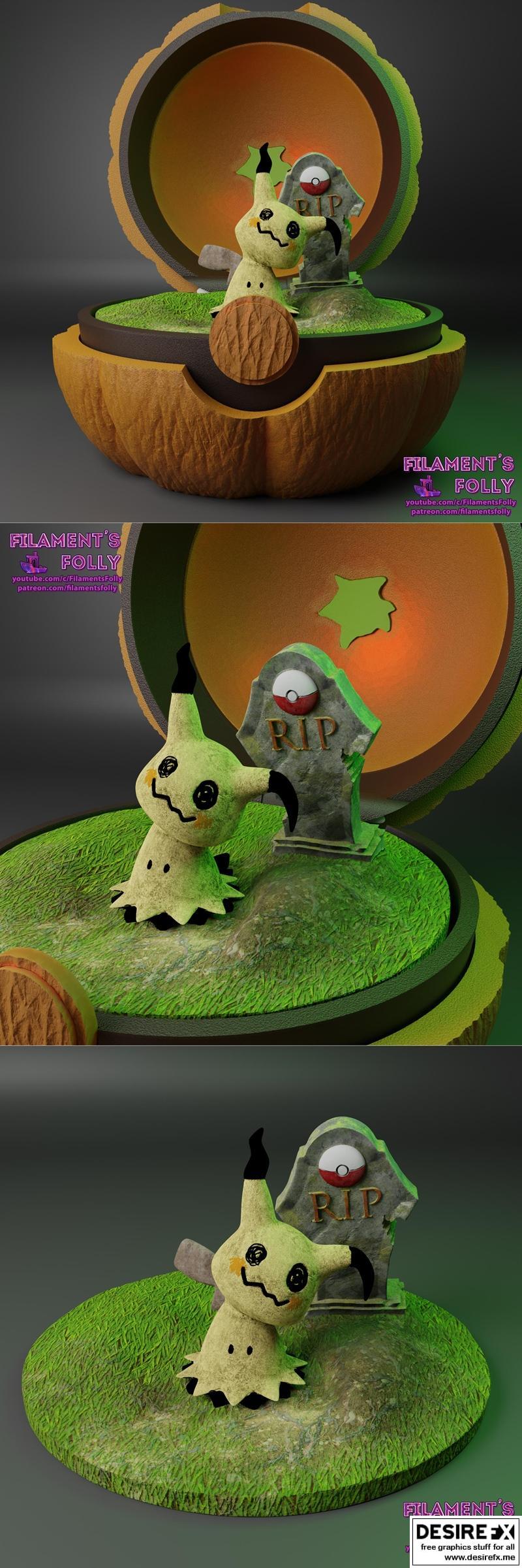 米咪酷 3D打印模型 STL|Mimikyu Disc – 3D Print Model STL