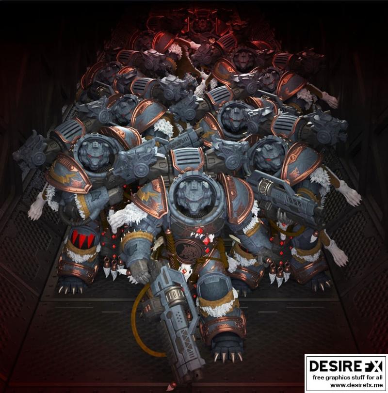 芬里尔之子战术中介兵与自动步枪小队 - 3D打印模型|Sons of Fenrir Tactical Intermediator with Auto Rifle Squad – 3D Print Model STL